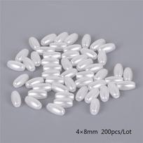 Nauji balti dramblio kaulo ABS perlų karoliukai ryžių karoliukai ABS plastikiniai laisvi tarpikliai, skirti papuošalams Makin 4*8mm white