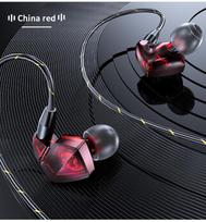 VAORLO 3,5 mm laidinė ausinė į ausis 3,5 mm ausinės HiFi stereo muzika su mikrofonu Triukšmo panaikinimas Atsparus vandeniui raudona