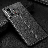 KEYSION smūgiams atsparus dėklas, skirtas Xiaomi Mi 11T 5G odinės tekstūros silikoninis telefono dangtelis, skirtas Xiaomi Mi 11T Pro 5G for Xiaomi Mi 11T juoda