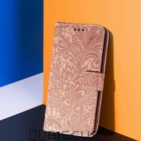 Telefono dėklas, skirtas Samsung Galaxy A12 A22 A14 A34 A54 M12 M33 M53 M23 M32 M22 A32 A52 A72 5G A13 A53 A 12 54 32 52 Knygų stovas Piniginė Odinis gėlių viršelis Samsung A72 4G ryškiai rožinė