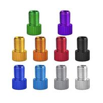 10 Pcs Aluminum Bicycle Bike Valve PRESTA To SCHRADER Converter Car Valve Adapter žalia