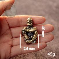 Antikvariniai žalvariniai Dharma Sratue Budos varinės figūrėlės Miniatiūros Budizmo įkūrėjas Vintažinis solidus bronzinis ornamentas, amatų stalo dekoras 1pcs