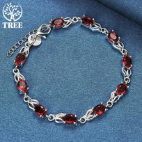 925 Sterling Silver Charm Red AAA cirkonio apyrankės papuošalai 20cm gray