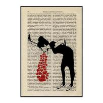 Banksy mergaitė su balionu Grafiti Plakatas Išnykstantys penki žiedai Sieninė tapyba Retro Dekoratyviniai Paveikslai Sienos Menas Spaudiniai Modernus Namų Dekoras 21cm×30cm NoFrame