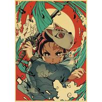Klasikiniai anime „Demonų žudikai“ Plakatai Estetiški retro Kraftpopieriniai Plakatai Namų dekoras Sienų lipdukai Miegamojo Baras Kavinė Menas Tapyba 30x21cm