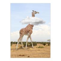 Giraffe in Clouds Creative Animal Wall Art Canvas Painting Art Modern Poster and Prints for Living Room Kids Bedroom Home Decor Pictures 30x40cm No Frame white