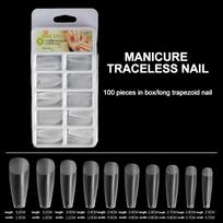 100 vnt. / Dėžutė Skaidrus besiūlis akrilo presas netikriems nagams T formos nagams Vandens lašas nagai Patarimai, kaip priauginti manikiūro įrankius T-shaped nails