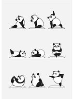 Modernus Juokingas Mielas Buldogas Katė Panda Jogos Gestas Plakatas Ir Spaudinys Drobės Tapyba Gyvūnas Skandinaviškas Sienų Menas Vaikų Kambario Dekoravimas 21x30cm No Frame