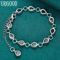 925 Sterling Silver Droplets AAA cirkonio apyrankės Dovana gražūs papuošalai 20cm