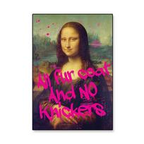 Juokingas meno kūrinys Mona Liza plakatas Grafiti meno spaudinys Rožinė citata Gatvės pop art drobės tapyba Klasikinė galerija Sienos dekoracija Namai 21cm×30cm NoFrame