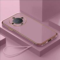 Telefono dėklas For Honor Magic4 Lite Magic5 Lite dangtelis ANY-LX1 ANY-LX2 ANY-LX3 RMO-NX3 vienspalvis silikonas mielas meilės banguotos linijos Honor Magic4 Lite šviesiai violetinė spalva
