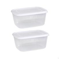 2 vnt. šaldytuvo laikymo indai salotoms, sandarūs, nešiojami, sukraunami, skirti 1000ml white