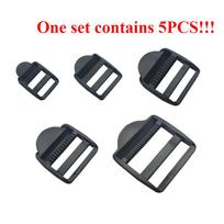 5 vnt./pak. kopėčių užrakto slankiklis plastikinės sagtys Kuprinės dirželiai juodi dirželiai 2 cm, 2,5 cm, 3,2 cm, 3,8 cm 1 set 2cm