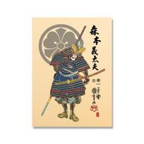 Retro Japoniškas Garsaus Generolo Samurajaus Plakatas ir Spaudiniai Vintažinis Sienų Menas Paveikslas Drobės Tapyba Baras Kavinė Svetainė Namų Dekoravimas 21x30cm No Framed beige