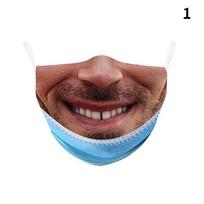 2021 m. Halloween Spoof 3D spausdinta unisex kaukė nuo vėjo ir dulkių 1 brown