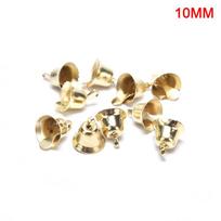 10 vnt. Maži skambantys varpeliai Metaliniai varpeliai Kalėdinės eglutės vakarėlio dekoracija „Pasidaryk pats“ amatas 10mm beige
