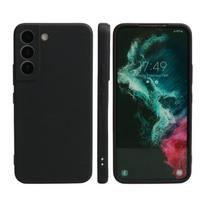 Kvadratinis skystas silikoninis dėklas, skirtas Samsung Galaxy S23 Ultra S22 Plus S21 FE S20 Note 20 10 Apsauginis minkštas audinys Telefono nugarėlė For Galaxy S10 juoda