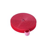 Daugkartinio naudojimo tvirtinimo juostos kabelių raiščiai 10 mm, 12 mm, 14,5 mm dvipusis kablio ritinys, skirtas komunikacijai, biurui, namams (5 m) Red 10mm