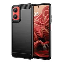 Dėklas Motorola Moto G35 Dėklas Moto G35 5G Anti-knock Minkštas TPU Silikonas Anglies Pluošto Galinis Dangtelis Moto G35 Dėklui 6.72 colio For Moto G35 5G juoda