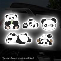 5 vnt./komplektas motociklo šalmo lipdukas Neperšlampamas Creative Pandas naktinis įspėjamasis ženklas atspindintis lipdukas išorės priedai Style A