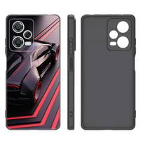 Sportinis šaunus automobilis Juodas silikoninis telefono dėklas Xiaomi Redmi Note 9 10 11 11S 11T 12 13 Pro 5G Plus 9S 10S 12S Redmi Note 10 4G