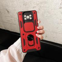 For Xiaomi Mi Poco X3 Pro X3 NFC Magnetic Car Holder Ring Shockproof Armor Phone Case For Mi Poco F3 M3 M4 pro Back Phone Cover For POCO M3 raudona