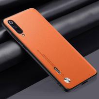 Prabangus PU odinis dėklas, skirtas Xiaomi Mi 9 Lite 9 SE Mi9 galinis dangtelis silikono apsauginis telefono dėklas skirtas Xiaomi Mi A3 MiA3 CC9 CC9E For Xiaomi 9 Lite oranžinė