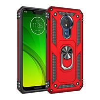 Skirtas Motorola Moto G6 G7 Plus G8 Power Lite G9 Play Case Magnetinio žiedinio stovo laikiklio dangtelis, skirtas Moto E5 E6 E6S E6i E7 Power 2021 For Moto G7 G7 Plus raudona