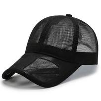 Vasarinė tinklinė beisbolo kepurė Unisex Hat Greitai Dry Golf Hat Reguliuojama kepurė juoda