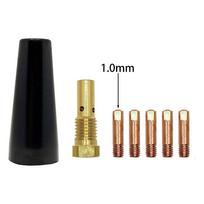 Pilnas 7 vnt. antgalių rinkinys MIG suvirintojui, skirtas suvirinimo projektams su fliusine viela 1.0MM