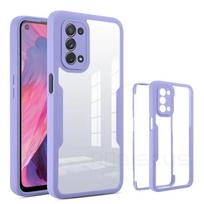 3IN1 360° Pilnos apsaugos dėklas OPPO RENO 13 13Pro 13F 12/FS 4G 5G A3 A3X A40/M A60 A96 A76 A36 4G 5G Akrilas+TPU telefono dangtelis OPPO A3 4G violetinė