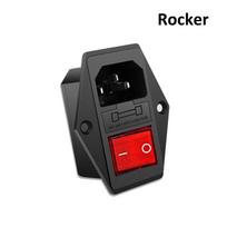 3D spausdintuvo dalys 220V 110V 6A maitinimo jungiklis vyriškas lizdas su saugikliu kintamosios srovės maitinimo lizdui laidų kištukas jungtis perjungiklis Rocker