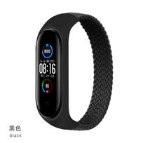 Apyrankė Xiaomi Mi band 6 7 dirželis nailoninis pintas solo loop pulseira apyrankė Miband5 apyrankė dirželis Mi band 5 4 3 6 correa For Mi band 6&S (150mm-160mm) juoda