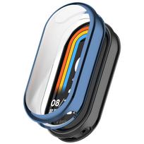 Padengtas TPU dėklas Xiaomi Mi band 9 10 išmaniai apyrankei, ekrano apsauginis stiklas Xiaomi Band 9 dėklui Mi Band 9 mėlyna