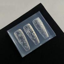 3D formelė Silikoninės nagų dailės dekoracijos Pasidaryk pats Gėlių dizaino šablonai Formelė nagams Papuošalų amatai Skaidri nagų formelės įrankis A1