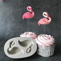 Flamingos Shape Cake Mold Chocolate Mold for The Kitchen Baking Cake Tools DIY Sugar Craft Decoration Tool gray