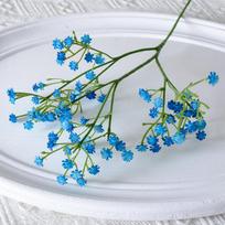 Dirbtinė gipsofilų puokštė vestuvių dekoravimui - Minkštos gumos vienas stiebas tamsiai mėlyna spalva