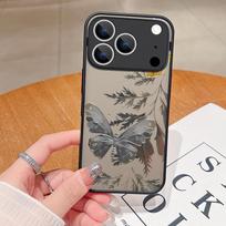 Shockproof Matte Phone Case For iPhone 17 Air 16e 16 15 14 Pro Max 13 16 17 Pro Max 17 Grey Butterfly Print Hard PC Back Cover iPhone 17 juoda