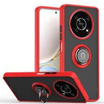 Smūgiams atsparus šarvuotas dėklas Honor Magic 6 7 Pro, su magnetiniu stoveliu, sulankstomu žiedu, telefono laikikliu, dėklai Honor Magic 7 Lite X9C, matinė nugarėlė Honor Magic6 Pro raudona