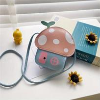 Kids Messenger Bag Cute Cartoon Mushroom House Styling Coin Purse for Baby Girls Fashion Princess Shoulder Bag Girls Gifts rožinė