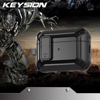 KEYSION Bluetooth Earphone Case for AirPods Pro 3 Soft Silicone+PC Shockproof Back Cover With Switch Lock Mountaineering Hook for AirPods Pro 3 juoda