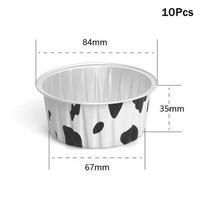 10/20/50Pcs Round Baking Cups Tin Paper Foil Wih Lids Reusable Cupcake Cups Desserts Flans Mini Cake Pans Bread Mould Custard 10Pcs įvairiaspalvis