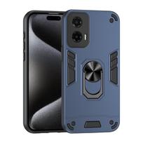 Military Grade Case for Motorola Moto G35 G55 G75 G85 5G G05 G15 G04 G04S G24 G34 E14 E15 Cover Ring Stand Holder Fundas Coque Moto G35 5G mėlyna
