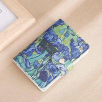 Stylish Oil Painting Design Multi-Slot Card Holder: Large Capacity for IDs, Bank Cards & Business Cards rainelės spalva