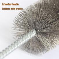 Ypač ilgas nerūdijančio plieno bandymų mėgintuvėlių šepetėlis su standžiais šereliais ir prailginta geležine viela rankena Stainless Steel, Diameter 8mm, Total Length 500mm