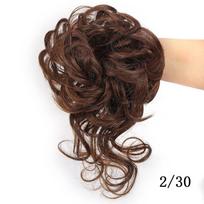 Netvarkinga Chignon Donut Hair Scrunchies Elastinė plaukų virvė Guminė juosta Sintetinė garbanota plauko papuošalas Juodai rudi netikri plaukai