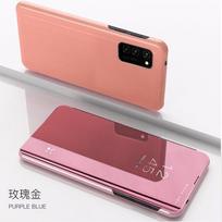 Išmanusis veidrodinis telefono dėklas Samsung Galaxy A51 A71, prabangus PU odos atverčiamas dėklas su langeliu A 51 A 71, stovas, Coque Capa Fundas For A51 rožinio aukso spalvos