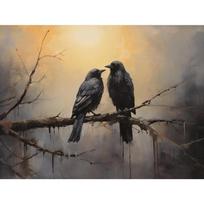 Teroro Tamsūs Juodvarniai Aliejiniai Plakatai Klasikiniai Varnos Helovino Spaudiniai Gotikinė Drobės Tapyba Sienos Menas Paveikslai Namų Svetainės Dekoravimas 21x30cm Unframed black