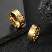 Titano plieno žiedas vyrams Aukštos kokybės madingi papuošalai 8 mm matinis nuožulniu kraštu nerūdijančio plieno žiedų gamintojas 7No.