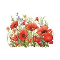 Elegantiškas aguonų ir žalių augalų tualeto lipdukas, vandeniui atsparus, lipnus, nuimamas lipdukas vonios kambariui, WC, namų dekoravimui 22x29CM įvairiaspalvis
